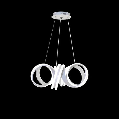Żyrandol wiszący LED INFINITY TWIST 180 W z pilotem, falisty, zimne/ciepłe/neutralne światło, ściemnialny, biały, regulowana wysokość