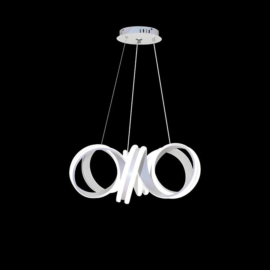Żyrandol wiszący LED INFINITY TWIST 180 W z pilotem, falisty, zimne/ciepłe/neutralne światło, ściemnialny, biały, regulowana wysokość