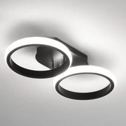Żyrandol LED Celio, 16 W, 2 okręgi, zimne/ciepłe/neutralne światło, czarny