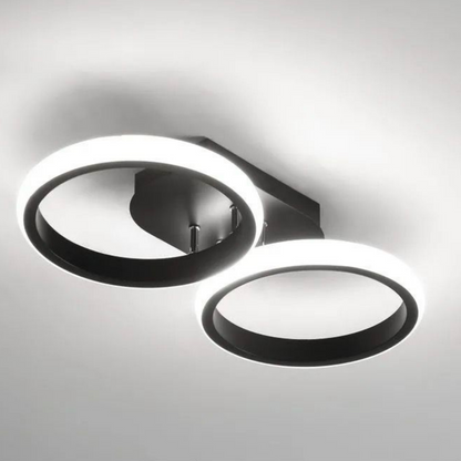 Żyrandol LED Celio, 16 W, 2 okręgi, zimne/ciepłe/neutralne światło, czarny