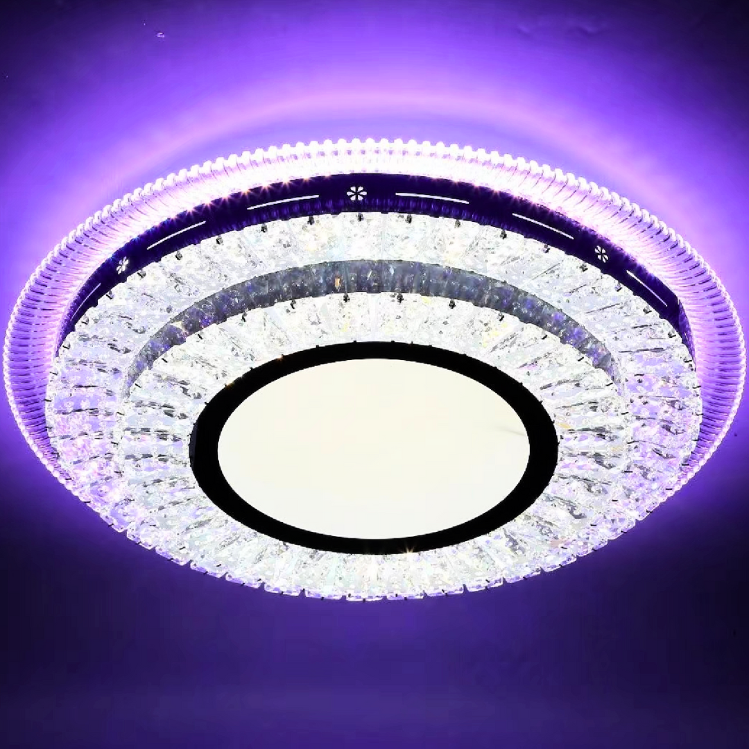 LED żyrandol z pilotem Miralux Krysola, 96W, zimno/gorące/rgb światło, czarny, czarny
