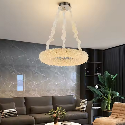 Żyrandol Kryształowy PRAGA Magno, 26W, Światło Ciepłe/Zimne/Neutralne, Średnica 55cm, Złoty, Regulowana Wysokość