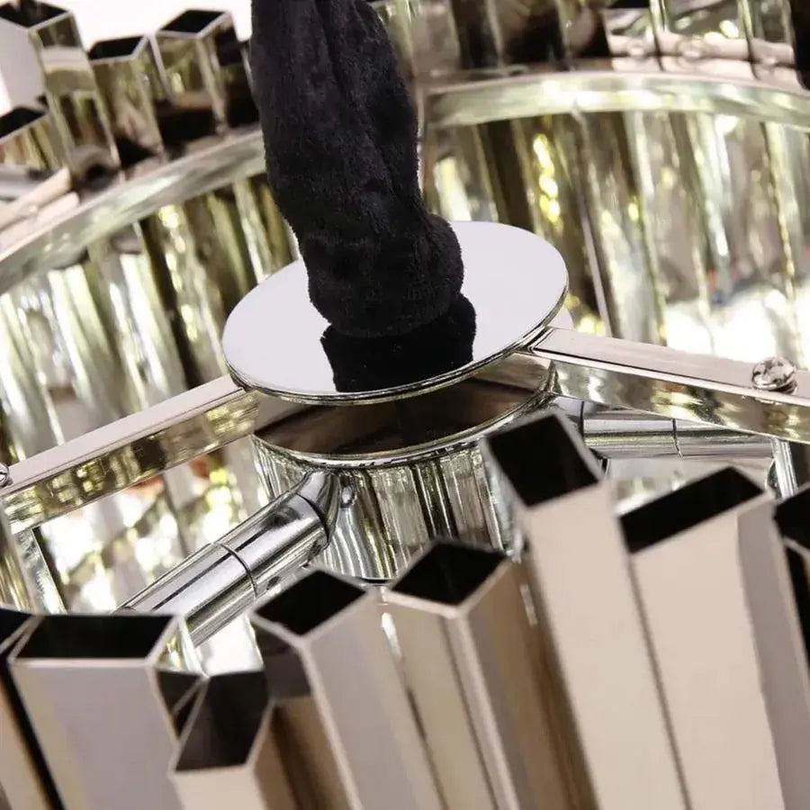 BLOIS Eleganza kryształowy żyrandol 8xE14, średnica 49cm, srebrny, regulowana wysokość