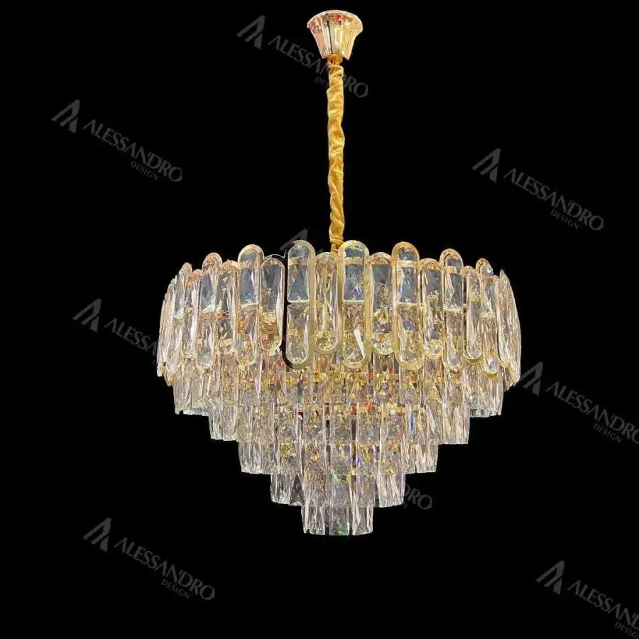Żyrandol kryształowy Bamsi 10x E27 średnica 60cm złoty 