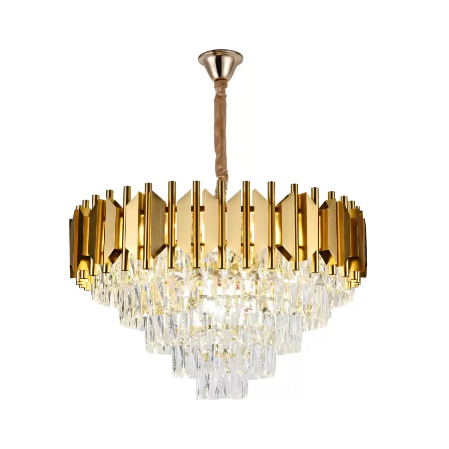 Żyrandol kryształowy Braylen 8x E27 średnica 60cm złoty