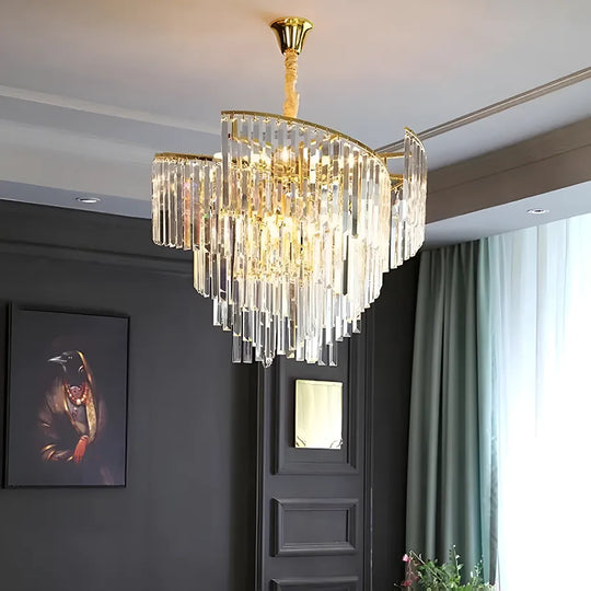 Żyrandol Kryształowy TRIANON Eleganza 6x E27, Średnica 47cm, Błyszczące Złoto, Regulowana Wysokość Żyrandole Kryształowe Domyślny Tytuł Alessandro Design