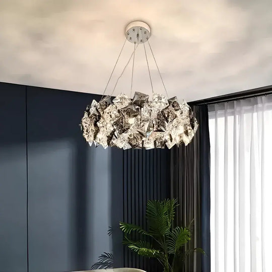 Hefe Kryształowy Kandelabr 4x E27 Srebrny Kryształowy Świecznik Domyślny Tytuł Alessandro Design