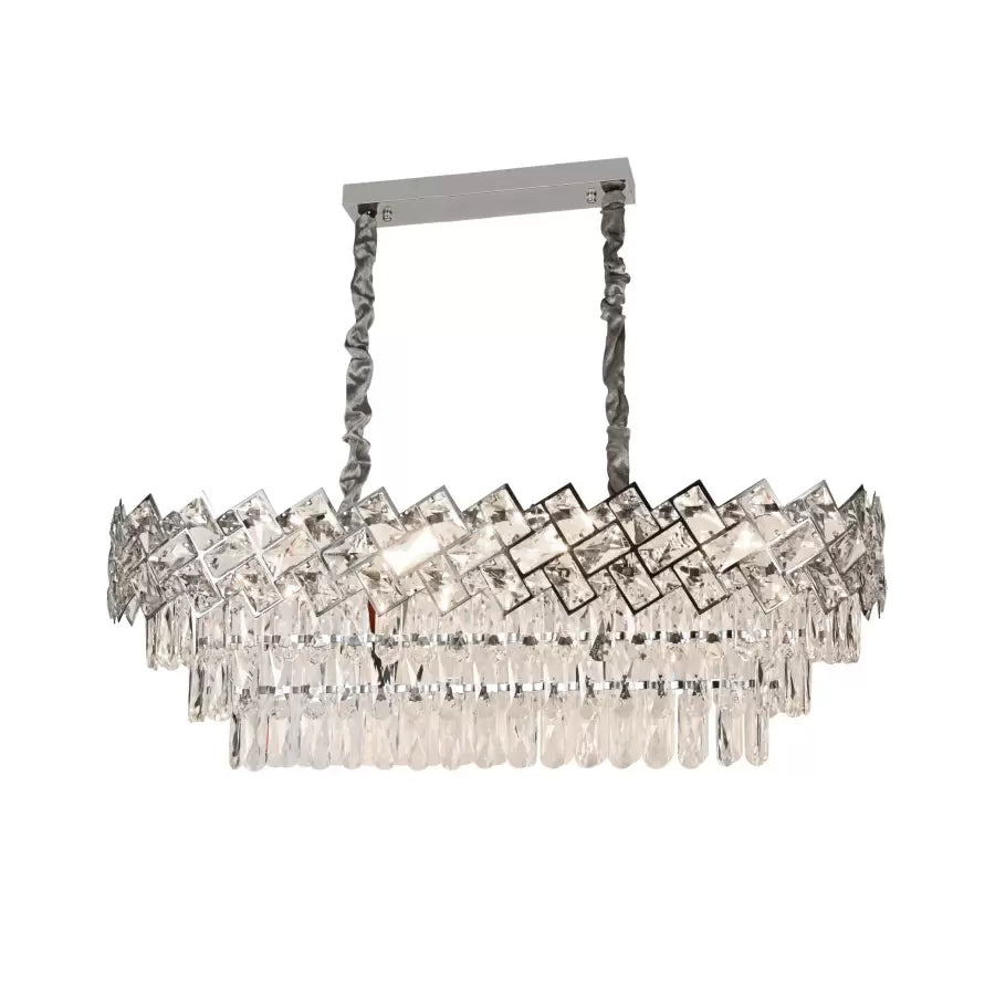 Żyrandol kryształowy WINDSOR Regalis 10xE14, średnica 85 cm, błyszczący chrom, regulowana wysokość 