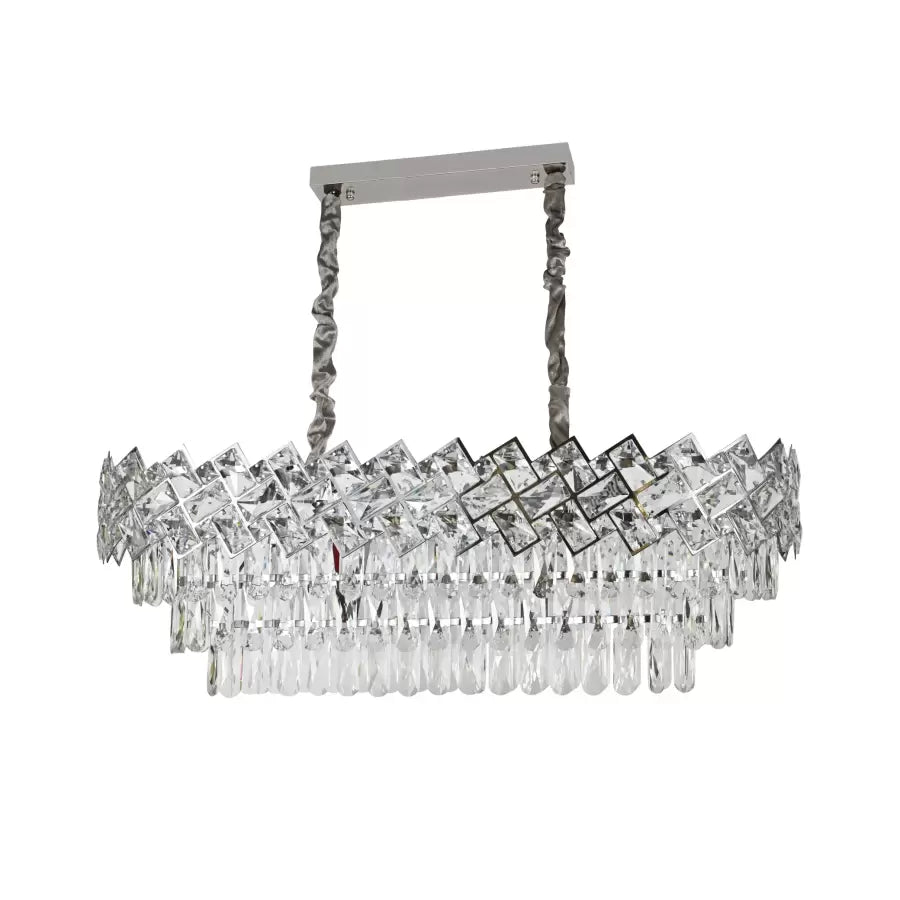 Żyrandol kryształowy WINDSOR Regalis 10xE14, średnica 85 cm, błyszczący chrom, regulowana wysokość 