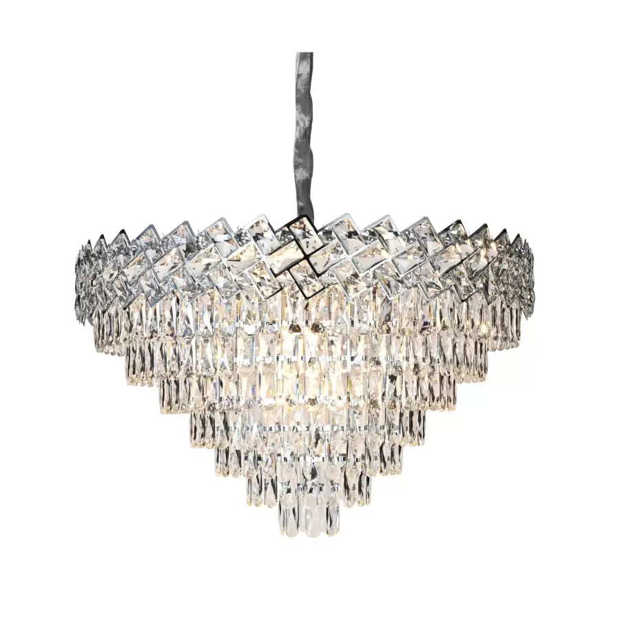 Żyrandol kryształowy WINDSOR Supremo 16xE27, średnica 80 cm, chrom błyszczący, regulowana wysokość 