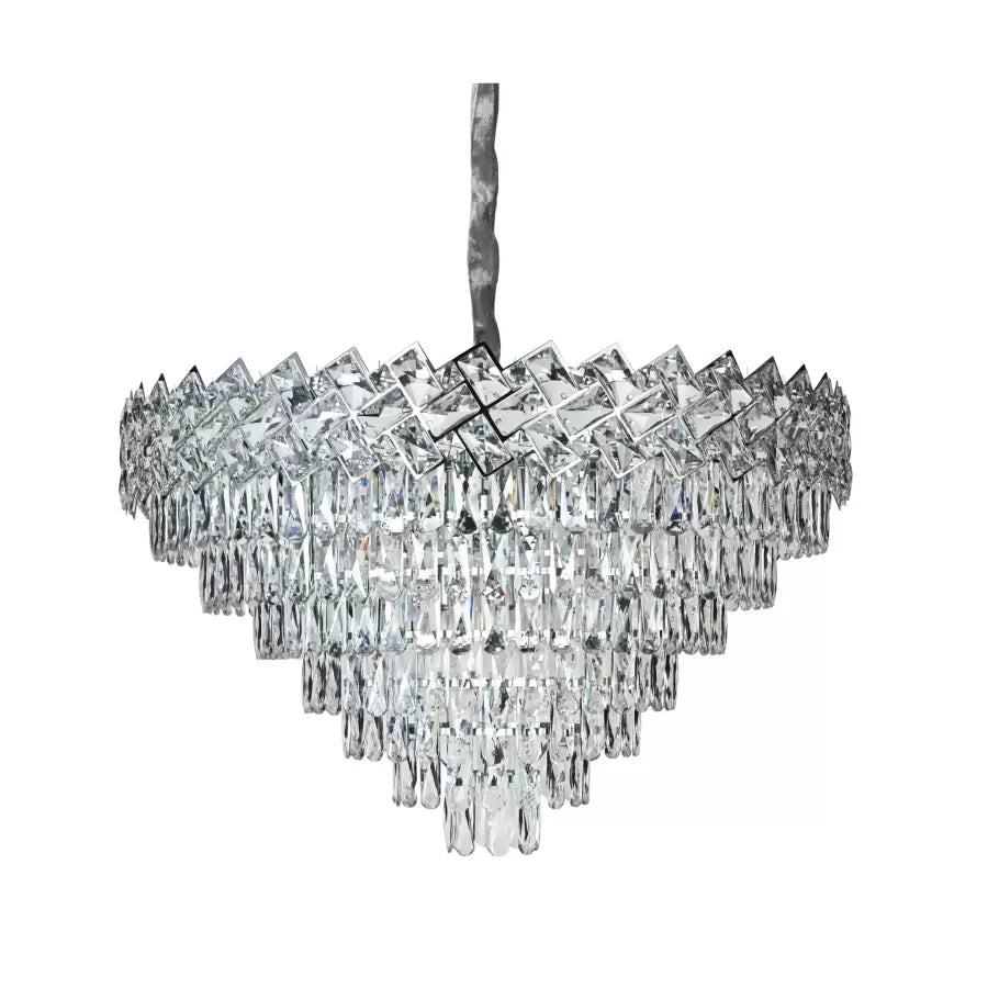 Żyrandol kryształowy WINDSOR Supremo 16xE27, średnica 80 cm, chrom błyszczący, regulowana wysokość 