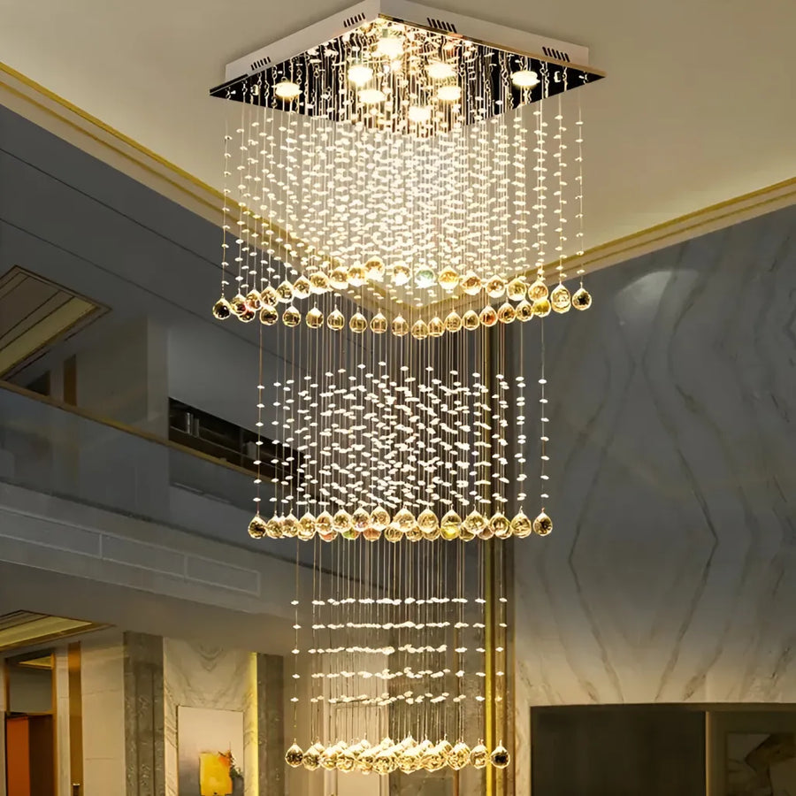 Żyrandol kryształowy LED 80W Saturnino Gold 50cm