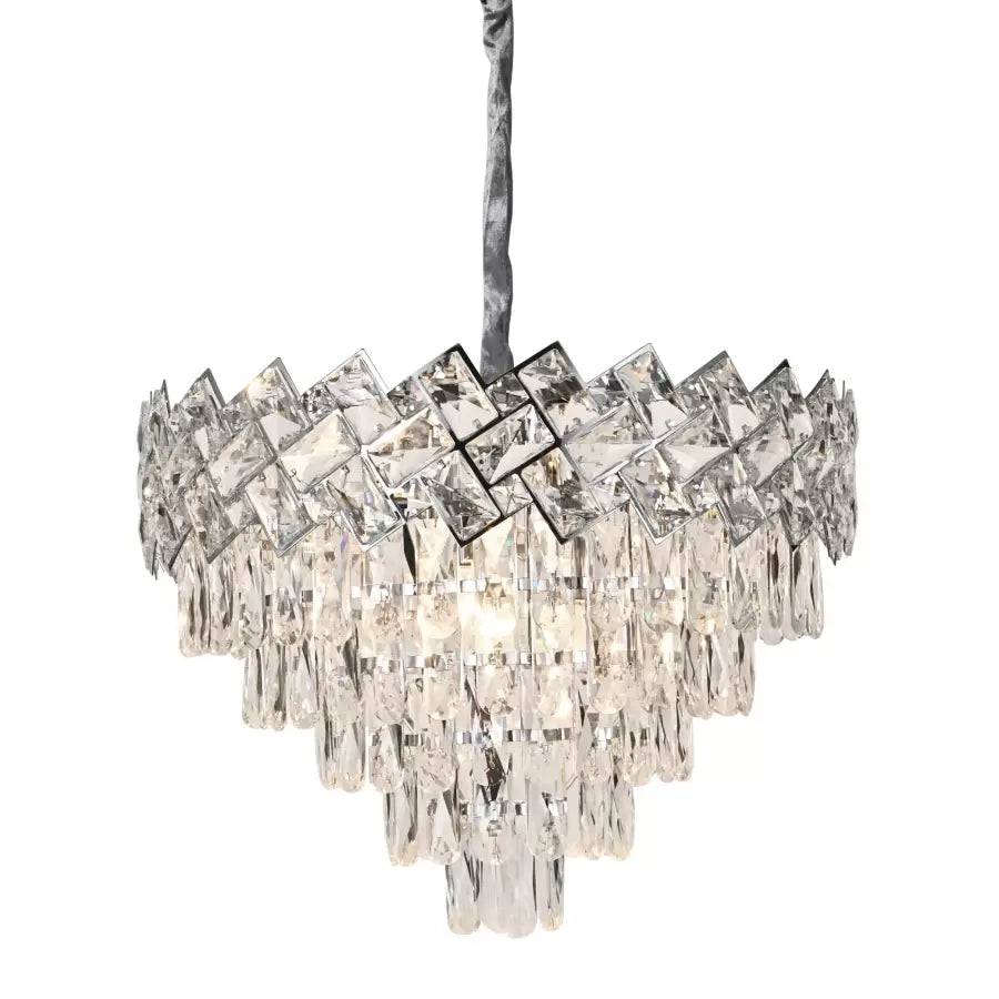WINDSOR Eleganza kryształowy żyrandol 5x E27, średnica 49 cm, błyszczący chrom, regulowana wysokość 