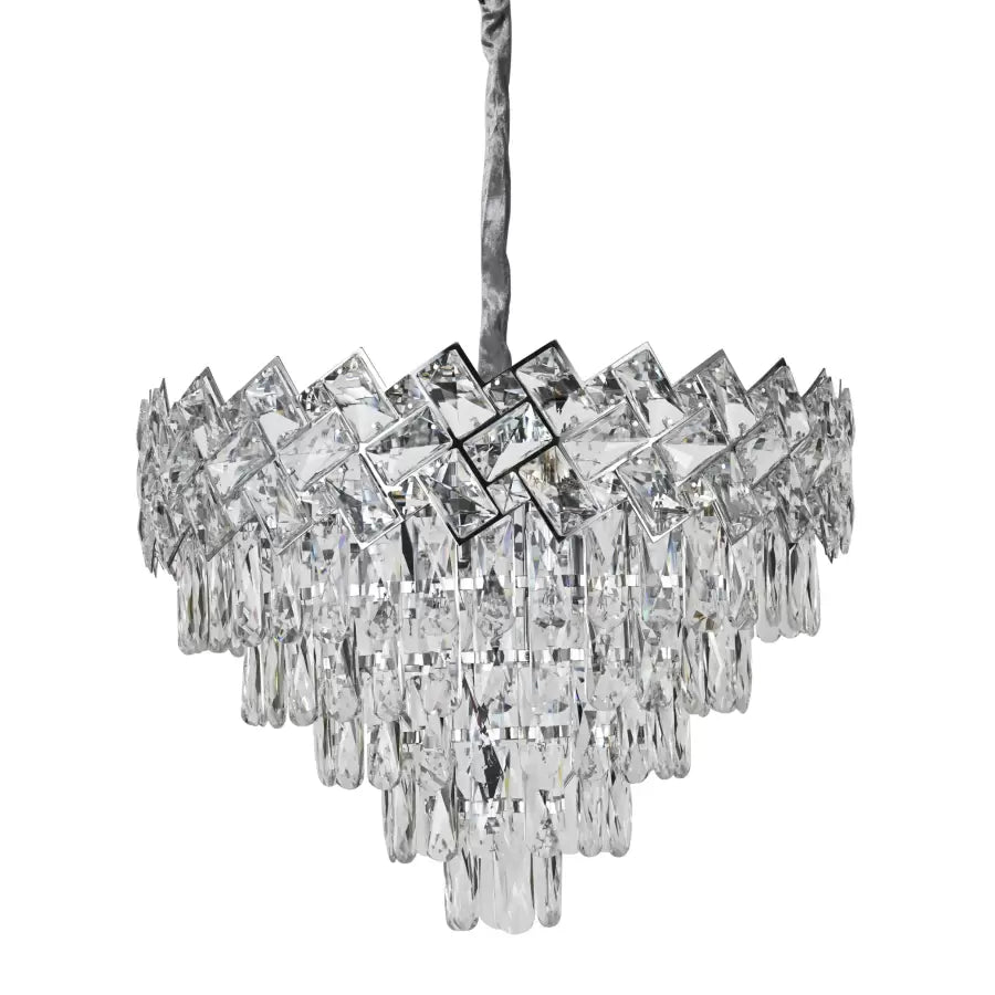 WINDSOR Eleganza kryształowy żyrandol 5x E27, średnica 49 cm, błyszczący chrom, regulowana wysokość 