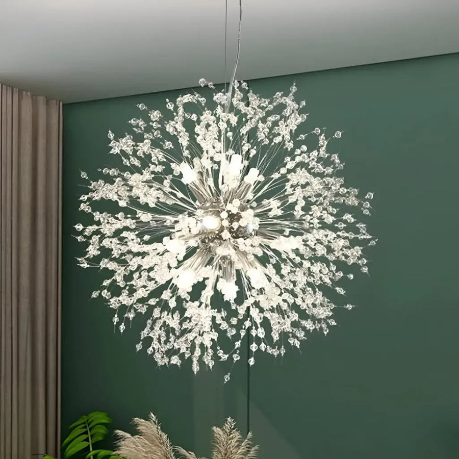 Żyrandol kryształowy Schönbrunn, 6x G9, średnica 38 cm, błyszczący chrom, nowoczesny design