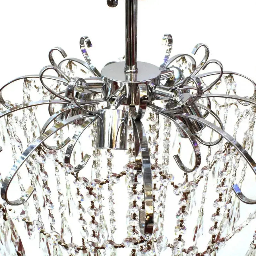 Żyrandol kryształowy EGO 5x E27, średnica 47cm, błyszczący chrom 