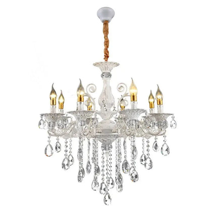 Kryształowy żyrandol SANSSOUCI Magno, 8xE14, średnica 70 cm, biały