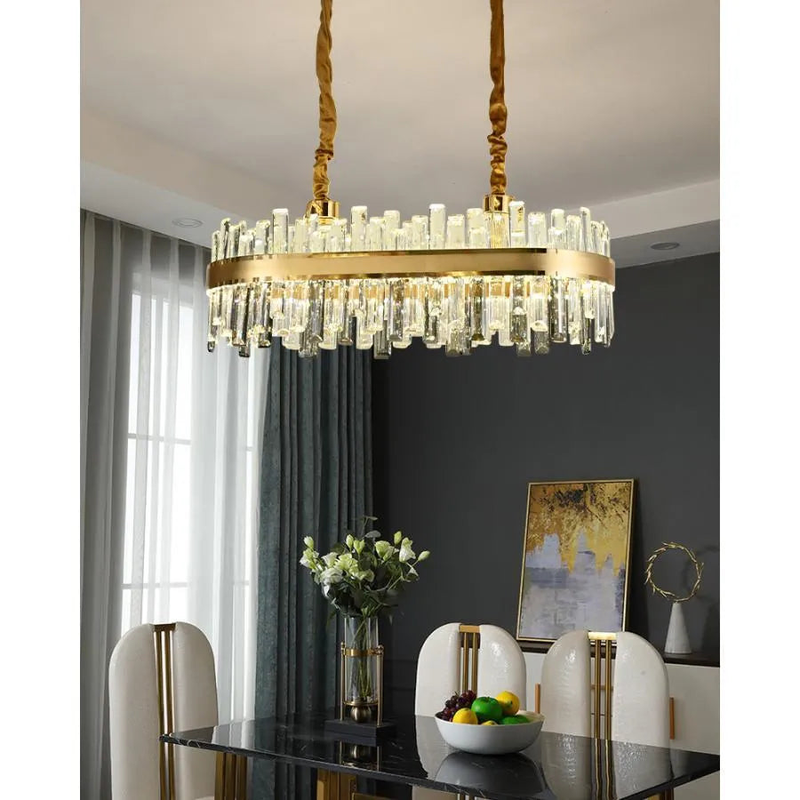 Żyrandol LED Achim z pilotem, 200 W, średnica 80 cm, złoty, ściemnialny