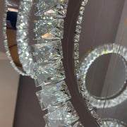 Żyrandol LED Cindy, 128 W, metal i kryształ, srebrny 