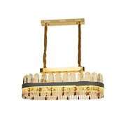 Żyrandol LED Pollux z pilotem, 156W, średnica 80cm, złoty, kryształowy, ściemnialny