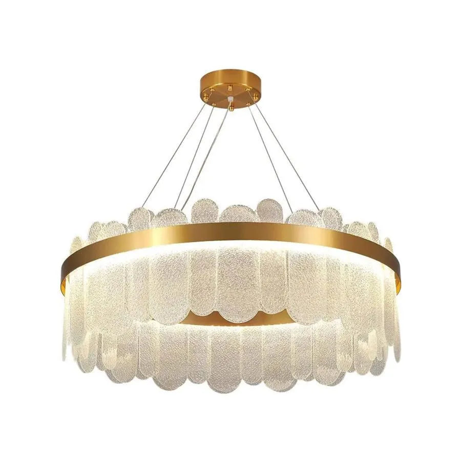 Żyrandol LED Alvaro 128W ściemnialny z pilotem, złoty 