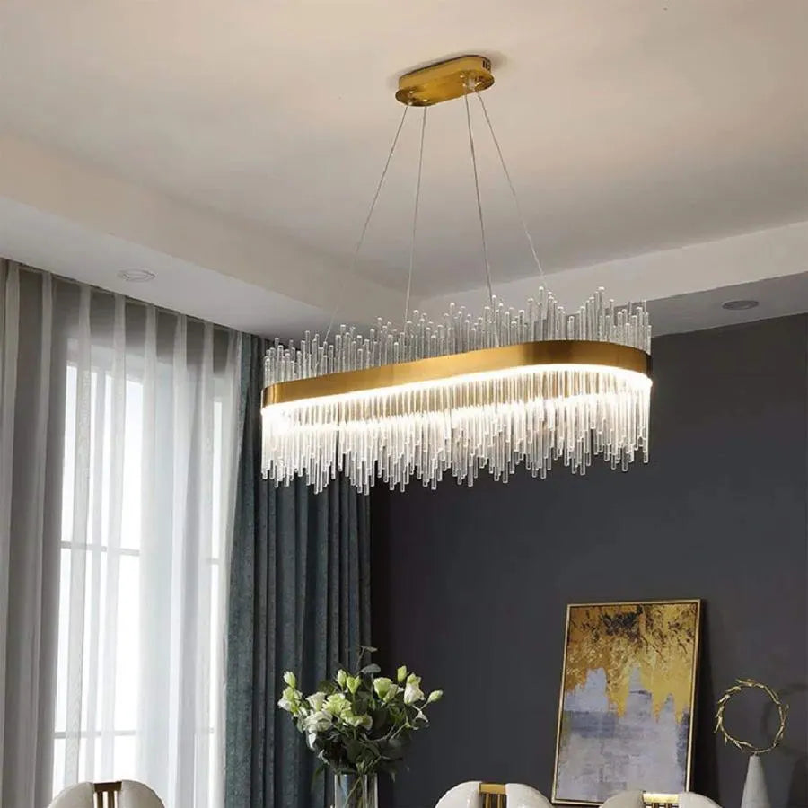 Żyrandol LED z pilotem Federico 105W ściemnialny złoty 