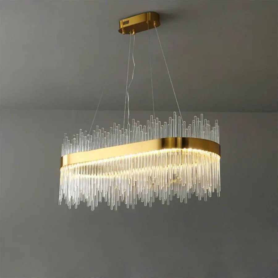 Żyrandol LED z pilotem Federico 105W ściemnialny złoty 