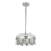 Żyrandol kryształowy LED z pilotem Melvin 112W, ściemniany, średnica 50 cm, srebrny
