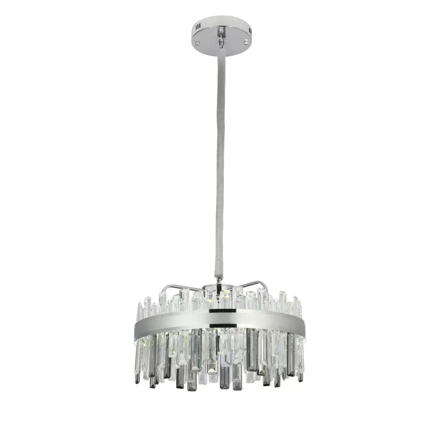 Żyrandol kryształowy LED z pilotem Melvin 112W, ściemniany, średnica 50 cm, srebrny