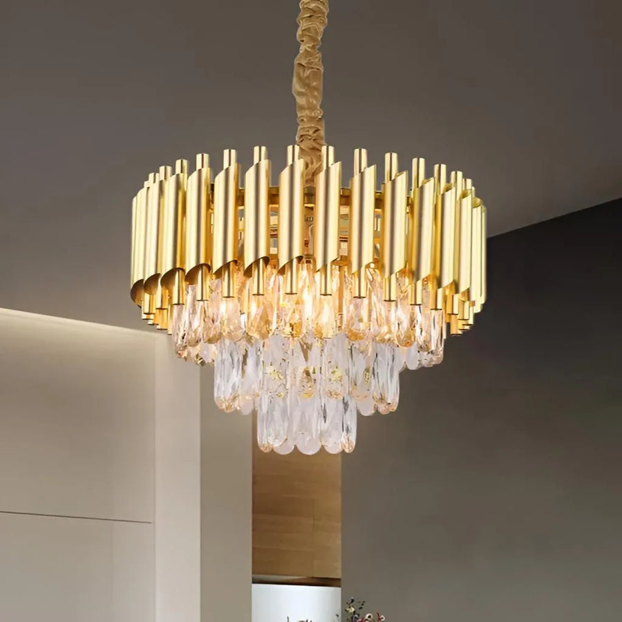 VERSAILLES Nobile Kryształowy Żyrandol 5xE14, Średnica 40cm, Złoty, Regulowana Wysokość