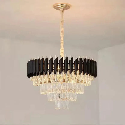 Żyrandol Rubert, 9*E14, Złoto, Metal i Kryształ