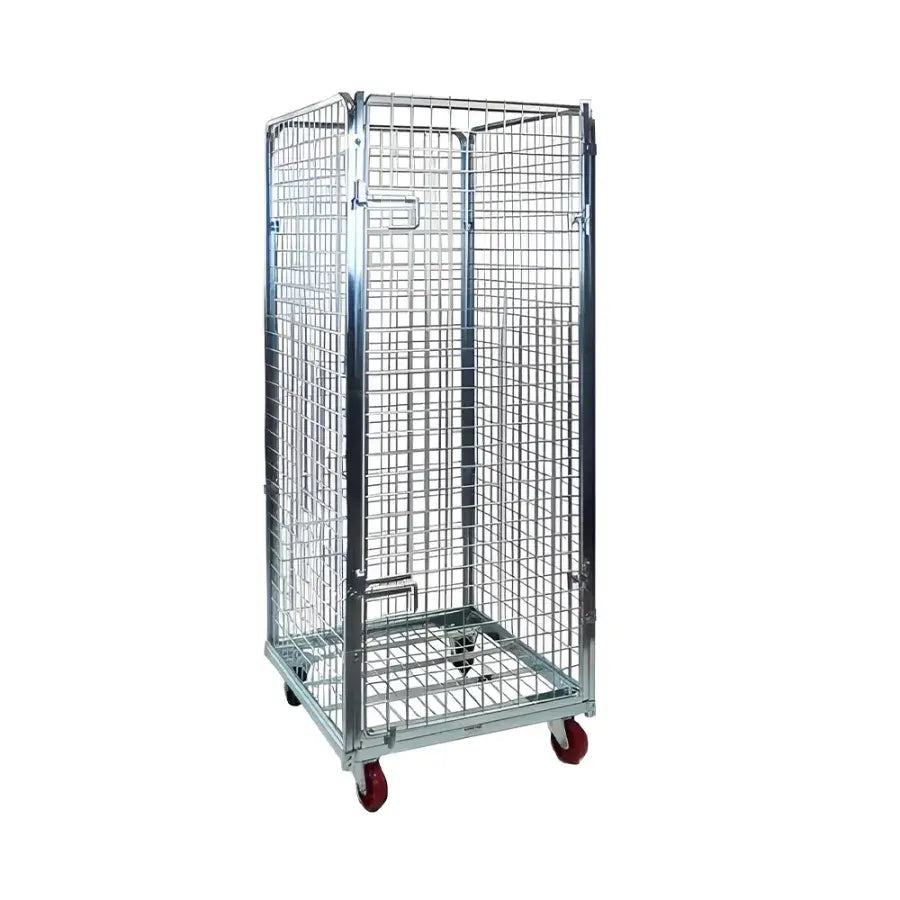 Wózek transportowy typu klatka z 4 ścianami 80cmX70cmX170cm, nośność 500kg, srebrny