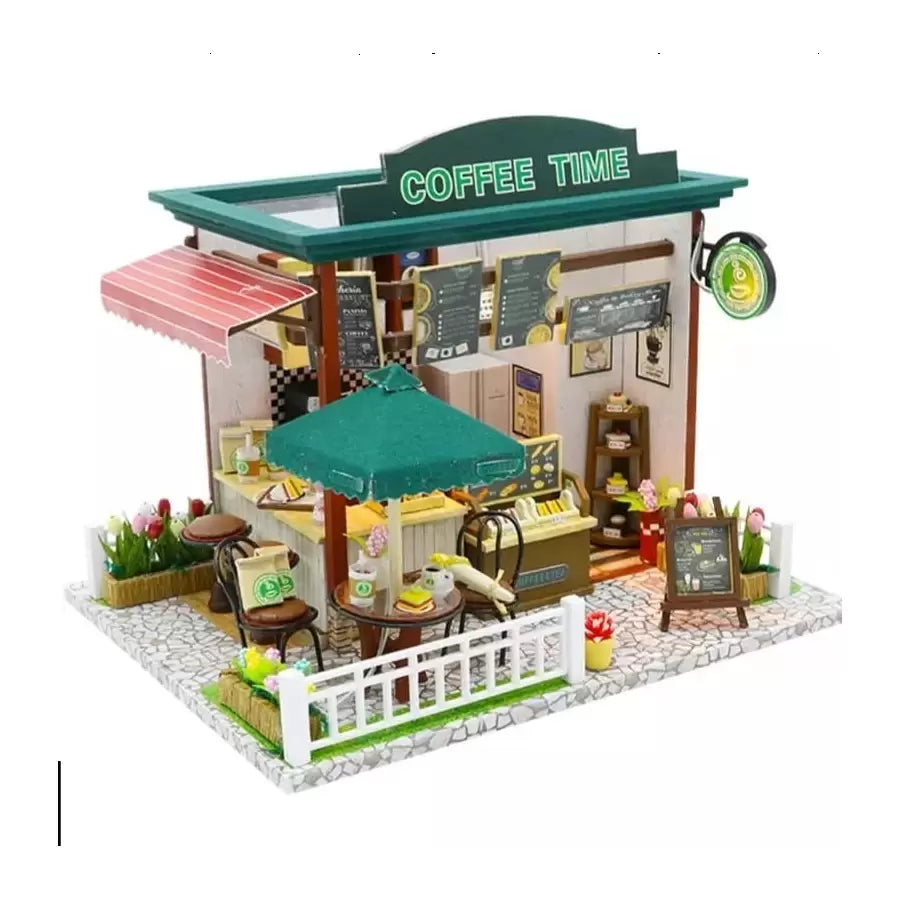 Puzzle domek dla lalek, kawiarnia, wielokolorowy, plastikowy