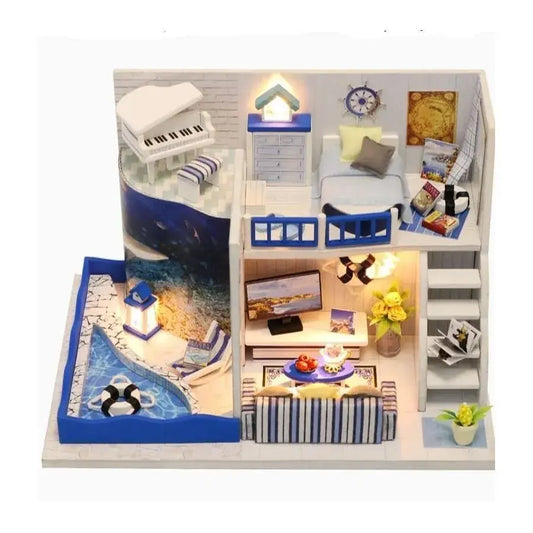 Domek letniskowy dla lalek, Puzzle, Wielokolorowy, Drewno