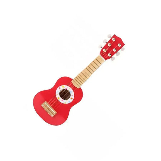 Drewniana gitara dla dzieci, wielokolorowa, drewno
