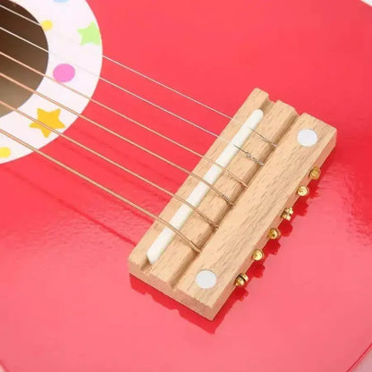 Drewniana gitara dla dzieci, wielokolorowa, drewno