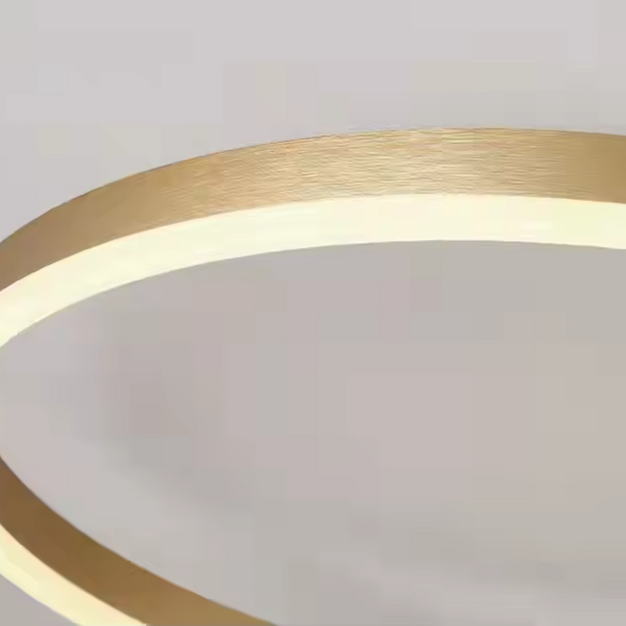 Żyrandol LED z pilotem RIGA LILITH 94W, 3 okręgi, światło zimne/ciepłe/neutralne, ściemnialny, błyszczący złoty