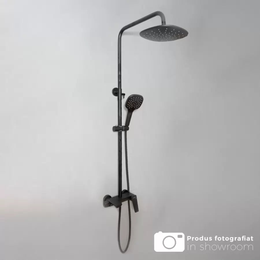 Kolumna prysznicowa, mosiądz sanitarny, czarny, 9960H