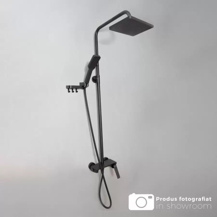 Kolumna prysznicowa, mosiądz sanitarny, czarny, 9990H