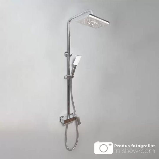 Kolumna prysznicowa z kranem i regulowaną nasadką, mosiądz sanitarny, chrom, baterie i kolumny prysznicowe 9920 Tytuł domyślny Alessandro Design