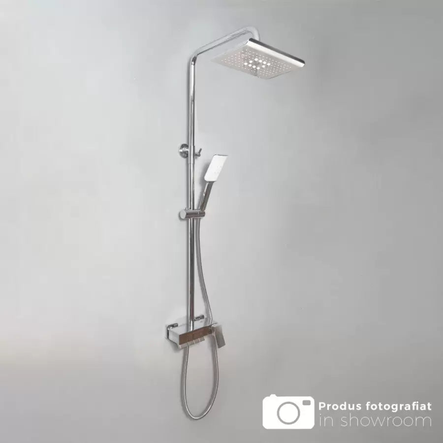 Kolumna prysznicowa z regulowaną słuchawką prysznicową i głowicą, mosiądz sanitarny, chrom, 9920
