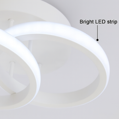 Żyrandol LED VERTEX CIRCULA 22W, 2 koła, metalowe ramki, światło zimne/ciepłe/neutralne, biały