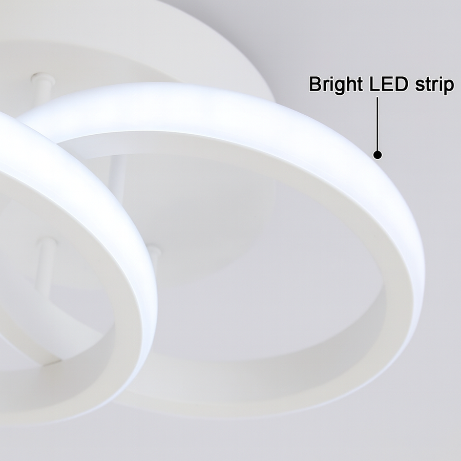 Żyrandol LED VERTEX CIRCULA 22W, 2 koła, metalowe ramki, światło zimne/ciepłe/neutralne, biały
