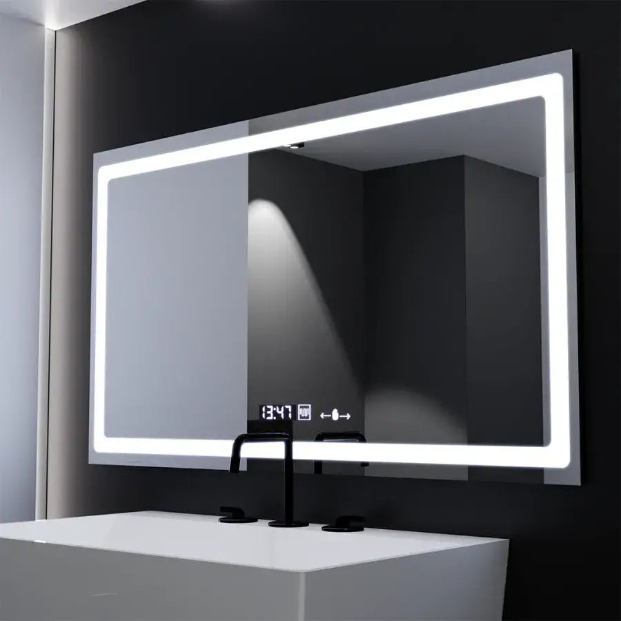 Prostokątne lustro LED 120X70cm Radiant MotionGlow Sensor Marcello Defog System Zegar i termometr Ściemnialny