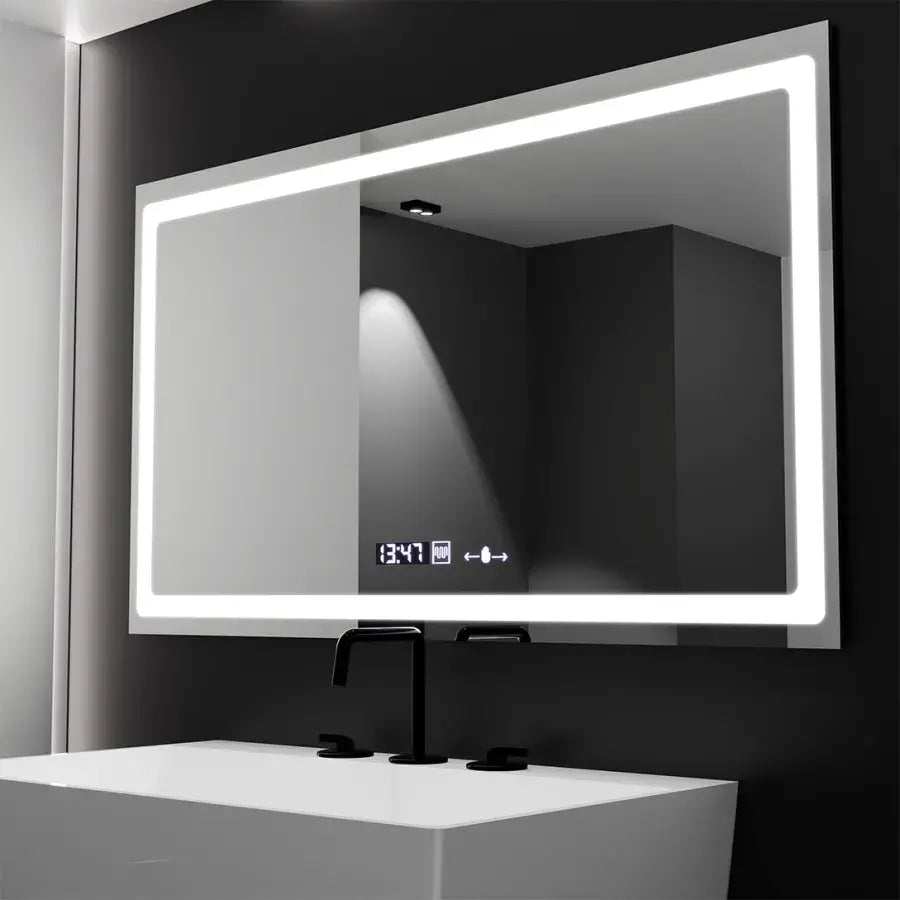 Prostokątne lustro LED 120X70cm Radiant MotionGlow Sensor Marcello Defog System Zegar i termometr Ściemnialny