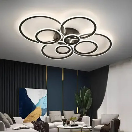 Żyrandol LED z pilotem Betty 130W ściemnialny czarny biały