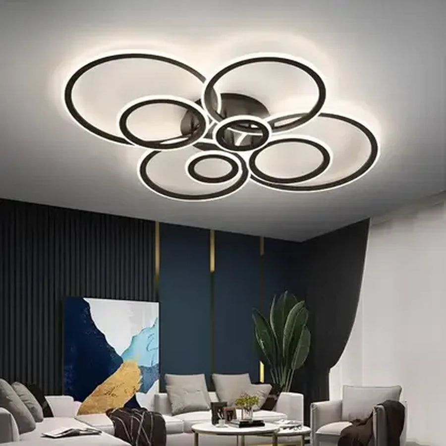 Żyrandol LED z pilotem Betty 130W ściemnialny czarny biały