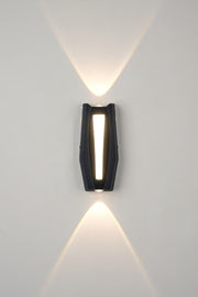 Fantas Lampa ścienna LED do użytku wewnątrz i na zewnątrz, 2 źródła x 1 W, IP65, metaliczna, czarna, 3000 K