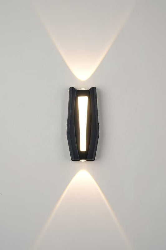 Fantas Lampa ścienna LED do użytku wewnątrz i na zewnątrz, 2 źródła x 1 W, IP65, metaliczna, czarna, 3000 K