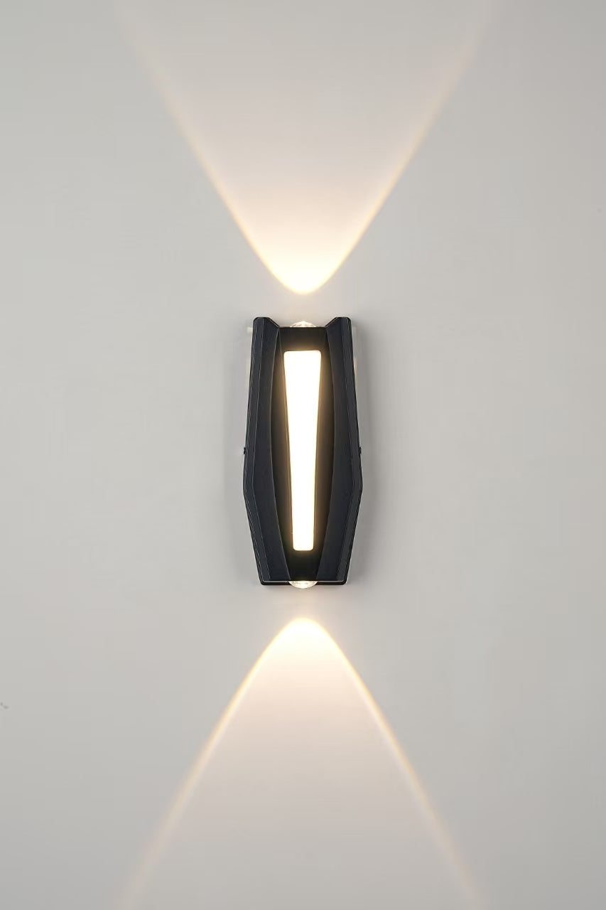 Fantas Lampa ścienna LED do użytku wewnątrz i na zewnątrz, 2 źródła x 1 W, IP65, metaliczna, czarna, 3000 K